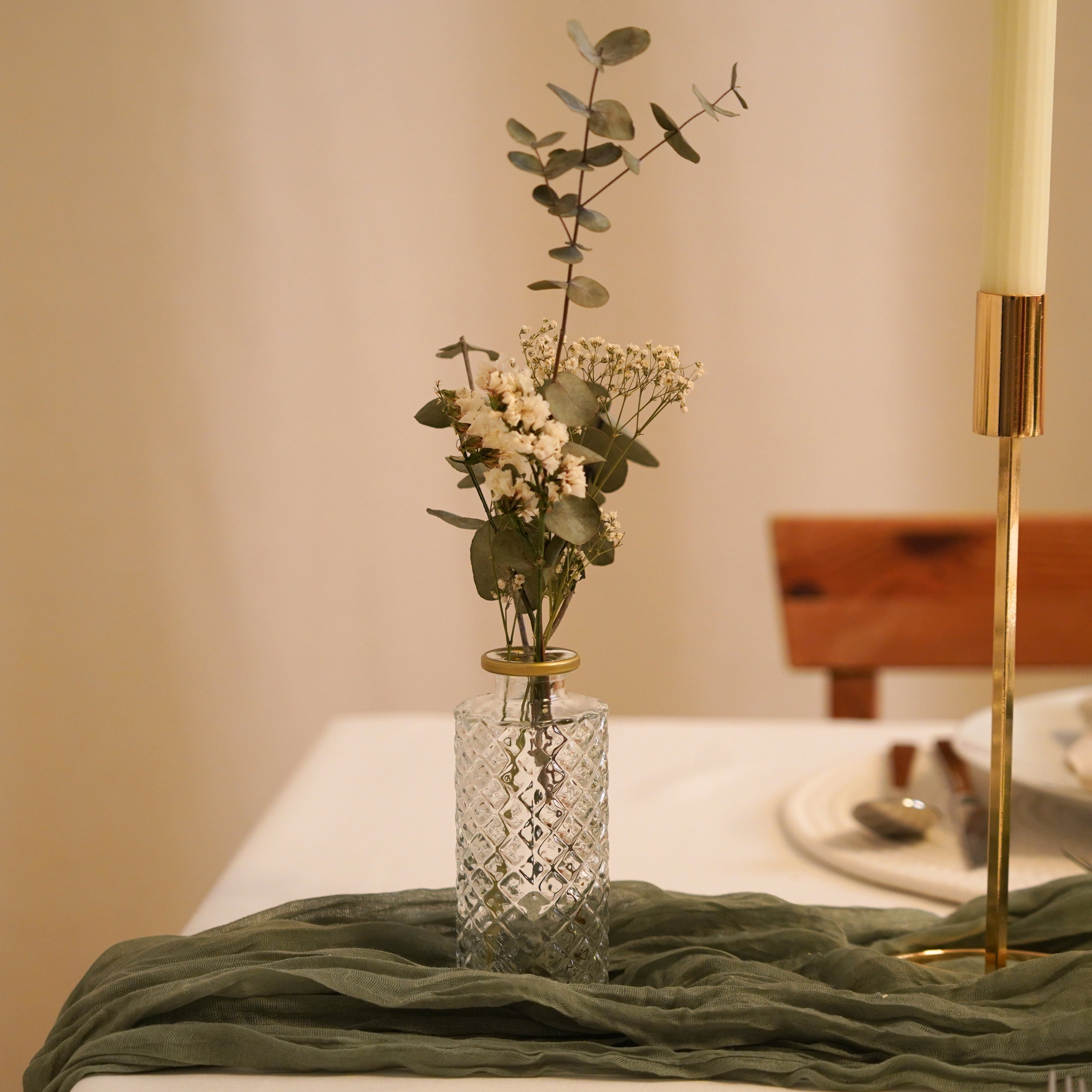 Tischdeko Paket Greenery-Gold-Silber