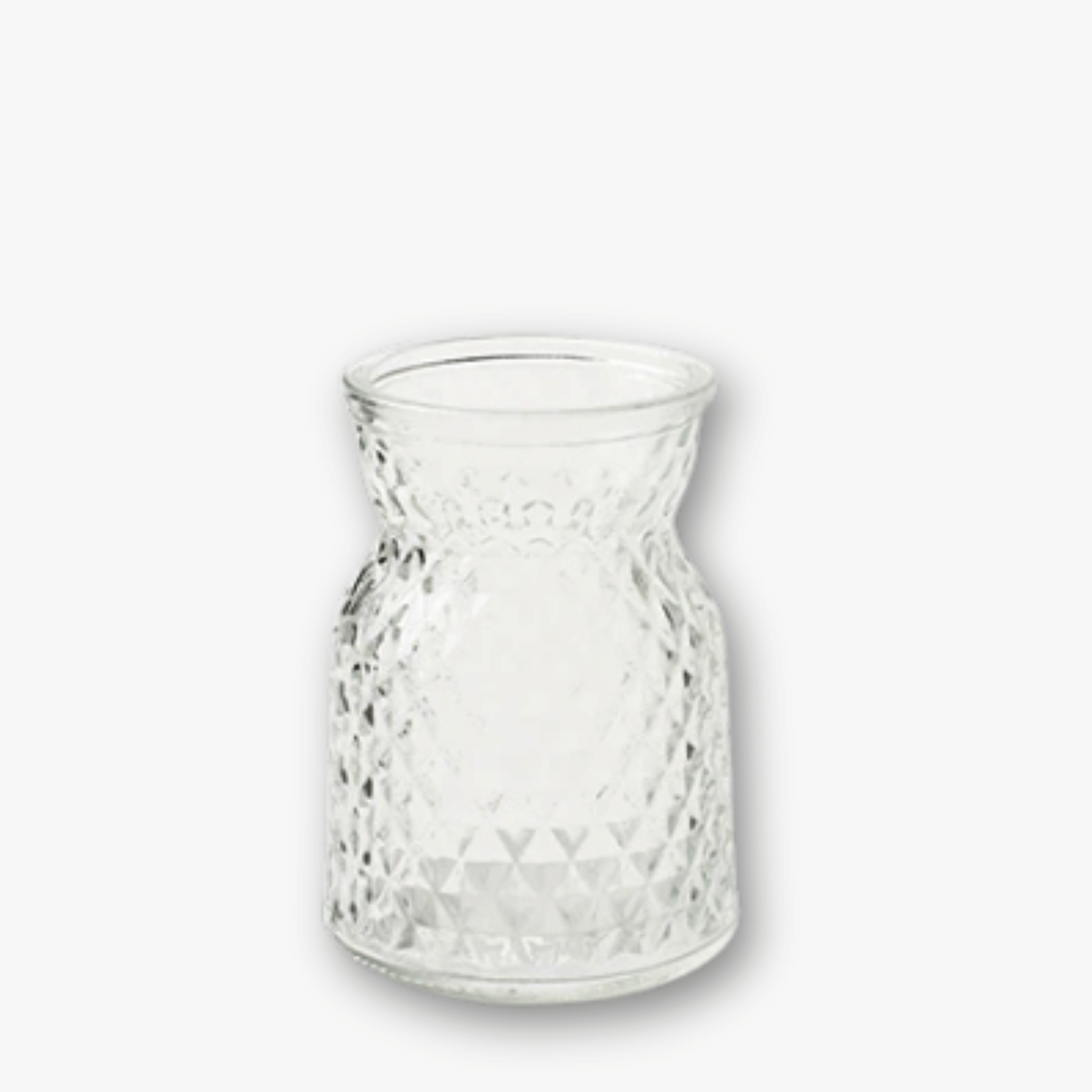 Vase Glas - Bauchig Facette Klar h10,5