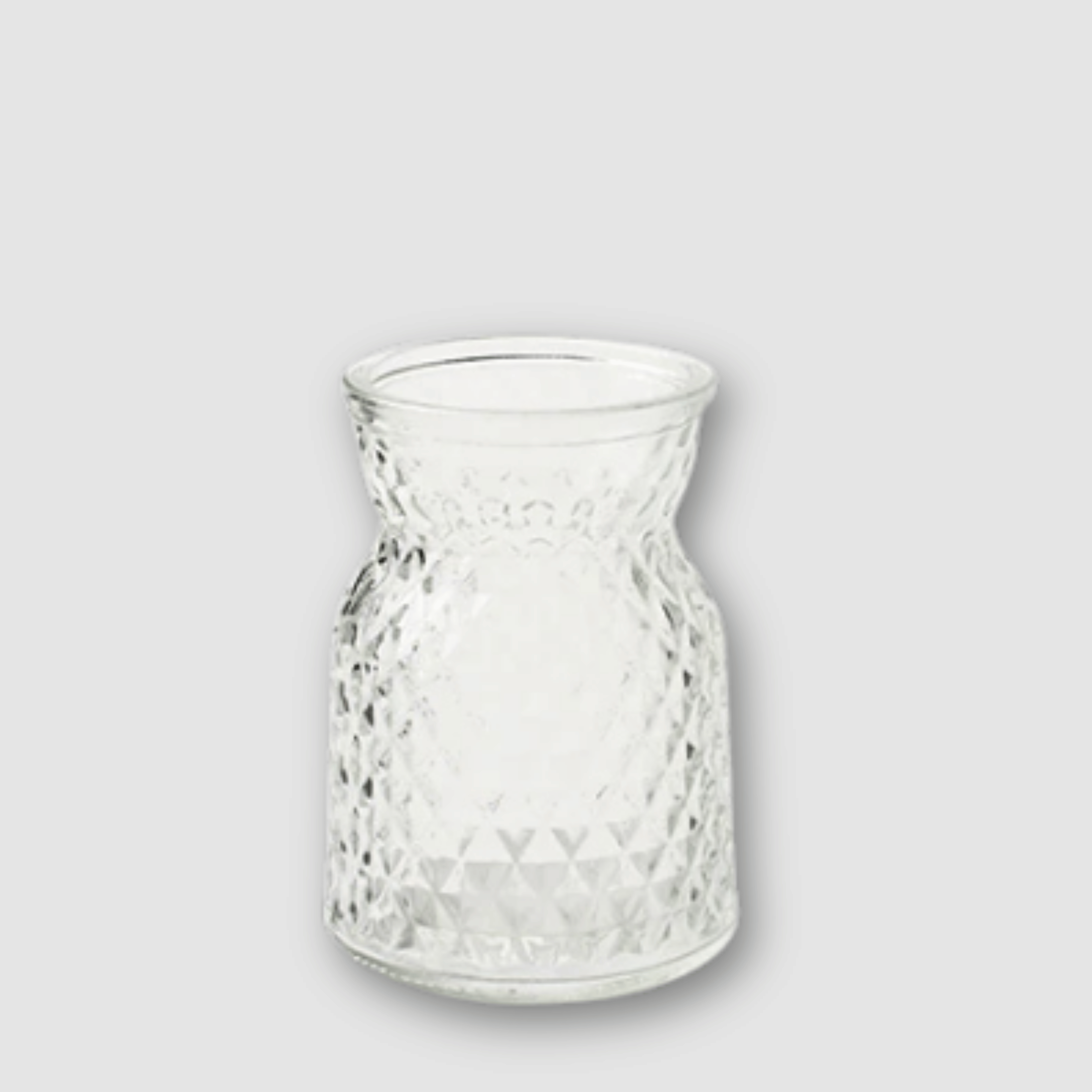 Vase Glas - Bauchig Facette Klar h10,5