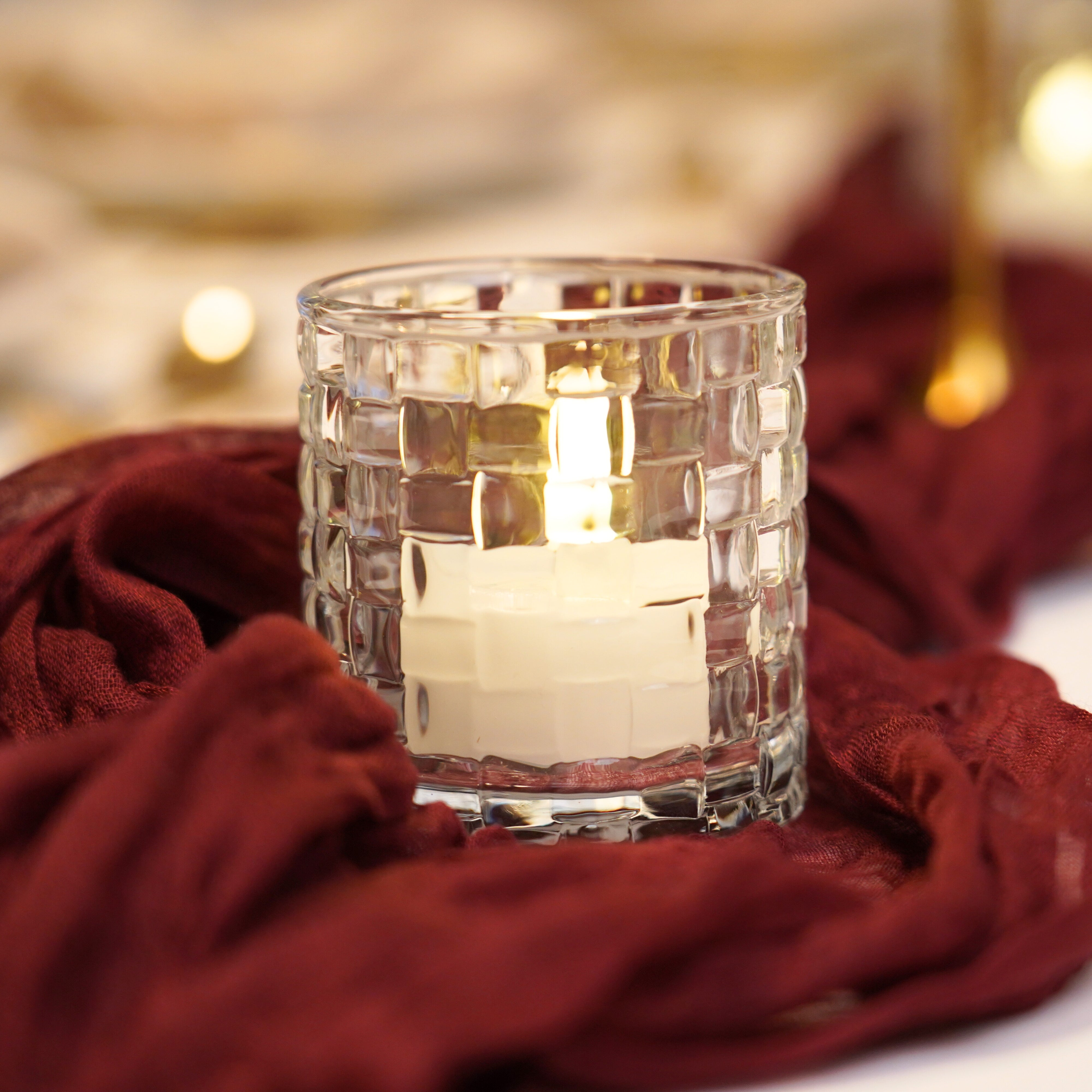 Teelichtgläser 3er Set - Struktur Mix Klar