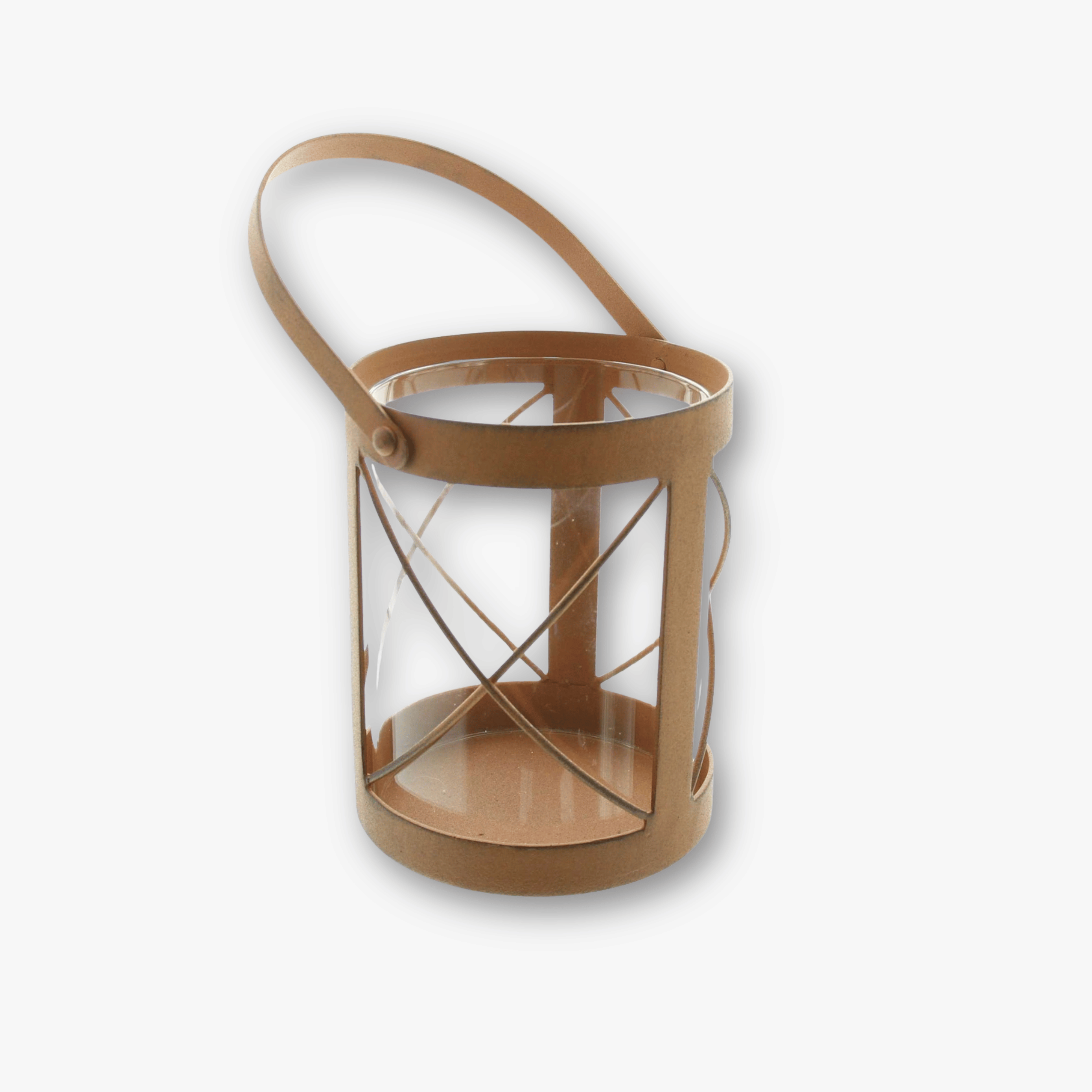 Windlicht Vintage Rustikal - Glas Metall Rost