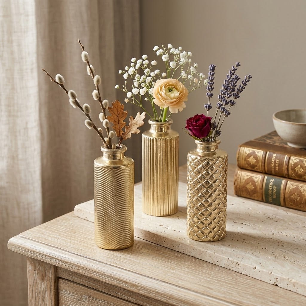 Flaschenvasen Gold 13 cm 3er-Set kaufen