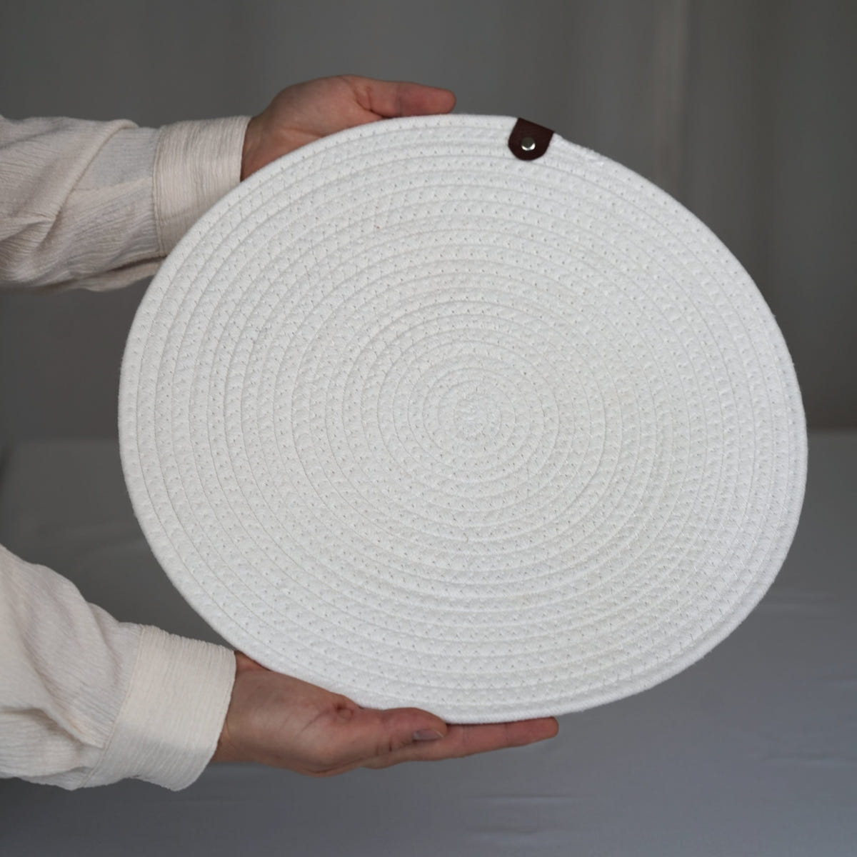 Platzset Baumwolle rund Weiß kaufen